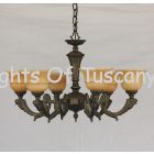 Alabaster-Old World European Solid Brass Casting Chandelier