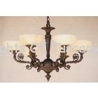 4246-6ALB European Cast Brass Chandelier with Real Stone Shades