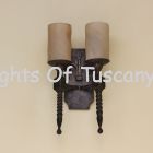 5029-2 Spanish Revival Style Double Light Iron Wall Sconce
