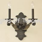  Rustic Tuscan/Mediterranean Style Double Wall Wrought Iron Sconce