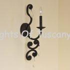5208-1 Vintage Tuscan Style Iron Wall Sconce with Crystals