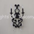 Tuscan-Wrought Iron- Crystal Wall Lamp
