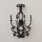 Tuscan-Wrought Iron- Crystal Wall Lamp