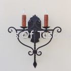 Spanish Style wall sconce light,  Lamp 5254-2 Tuscan Style Wrought Iron Double Wall Sconce Light Wrought Iron, Mediterranean Spanish Revival