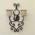 Italian Country Wall Sconce, French Country Wall Sconce, Rustic Wall Sconce, Spanish Wall Sconce, Double Light Wall Sconce, Mediterranean Style Wall Sconce