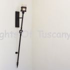5420-1 Rustic Spanish/Mediterranean Style Wrought Iron Torch Wall Light