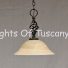 6331-1 Wrought Iron Pendant Bowl Light