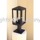6957-1P Contemporary Outdoor Iron Post Light