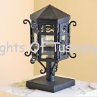 7009-1P Spanish Colonial Style Wrought Iron Post Light 