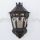 7044-1 Spanish/Mexican style forged wrought iron outdoor pocket lantern/lamp 
