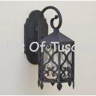 7077-1  Tuscan/Mediterranean Style Outdoor Iron Wall Light/Lantern