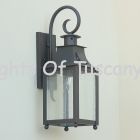 7356-1 Contemporary/Transitional Outdoor Wrought Iron Wall Lantern	