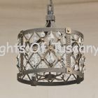 8055-4 Contemporary Wrought Iron Crystal Chandelier