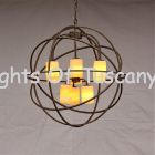 Wrought Iron Contemporary Orb Chandelier