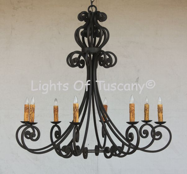 Large Spanish Style Iron Chandelier 1371-8