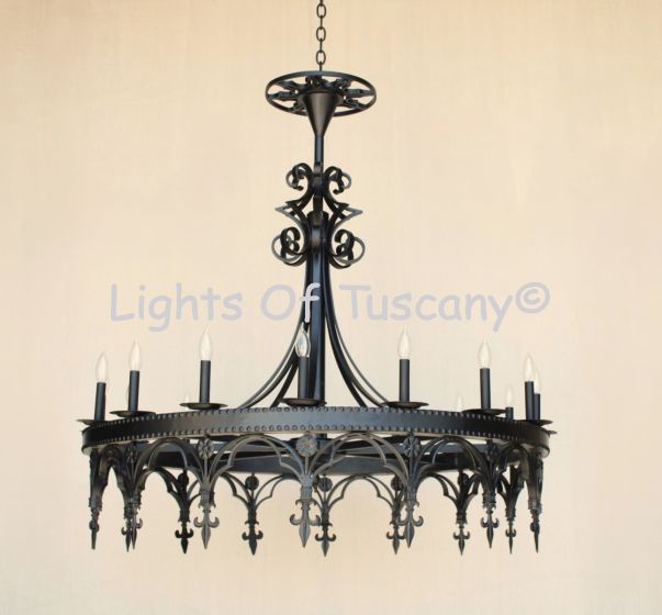 1627-16 Iron Chandelier