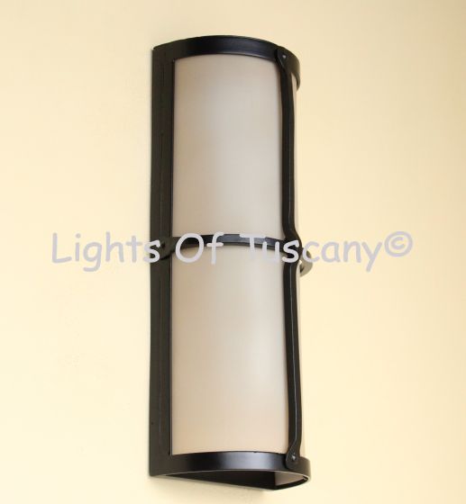 7572-2ACL Contemporary Outdoor/Indoor Iron Wall Pocket Light