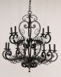 1919-12 Wrought Iron Spanish Style Chandelier