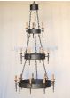 1442-18 Wrought Iron Large Spanish Style Chandelier 