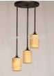 6118-3 Wrought Iron Modern Style 3 Pendant Cluster Hanging Light with Real Onyx