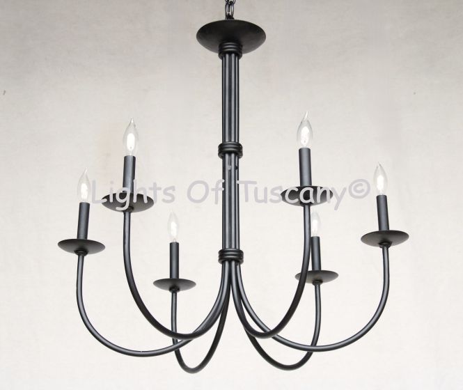 1452-6 Rustic Transitional Iron Contemporary Chandelier with 6 lights