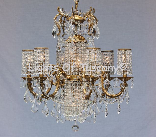 Solid brass candelabra crystal chandelier 