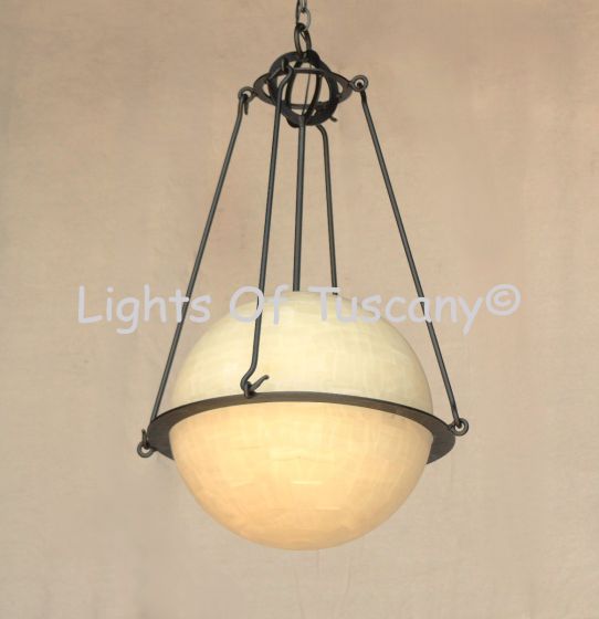 Real Stone Globe Light, Hanging Globe light, alabaster globe, hanging pendant globe light, sphere hanging light, 