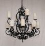 1919-12 Wrought Iron Spanish Style Chandelier