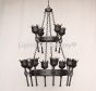 1717-12 Wrought Iron Castle Gothic Style Torch Chandelier