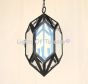 2705-3 Geometric - Artisan Style Hexagonal Wrought Iron Pendant Lantern Light