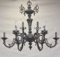 4232-12  Cast Brass Spanish Chandelier