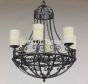 1266-6 Spanish Wrought Iron Chandelier 