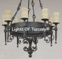 1991-8 Onyx-Spanish Wrought Iron Chandelier