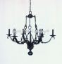 1111-6 Wrought Iron Transitional Style Chandelier