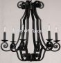 1356-6CAN Wrought Iron Italian Tuscan Style Chandelier