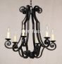 1356-6CAN Wrought Iron Italian Tuscan Style Chandelier