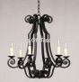 1356-6CAN Wrought Iron Italian Tuscan Style Chandelier