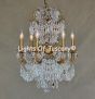 15523-6 Solid Brass Candelabra Crystal Chandelier 