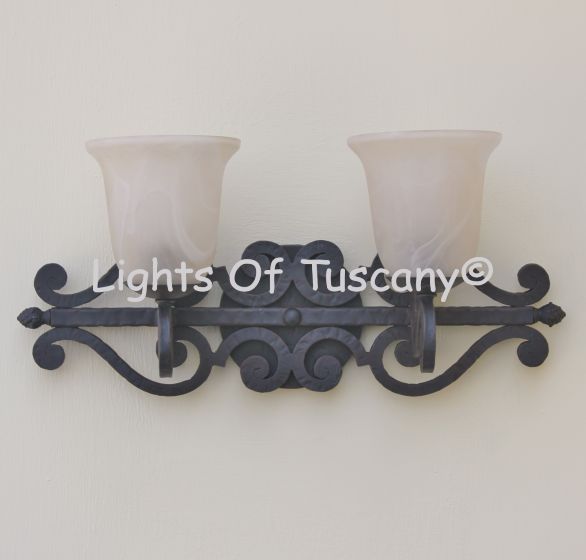 5512-2 Tuscan/Mediterranean Style Wrought Iron Bathroom Vanity Bar Light
