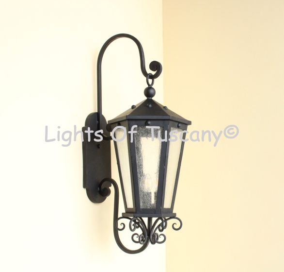 7575-3 Mediterranean Outdoor Iron Wall Lantern