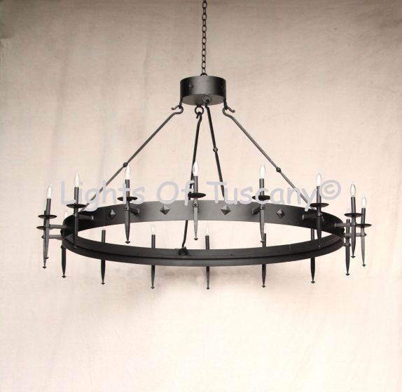 1079-16 Wrought Iron Contemporary Style Chandelier