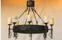 1470-8  Spanish Revival Wrought Iron Chandelier with Real Onyx