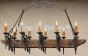 Spanish Revival chandelier, wrought iron chandelier, wood beam chandelier, Spanish chandelier, Spanish Colonial chandelier, rustic wood chandelier, wrought iron wood chandelier, Hacienda chandelier, Mediterranean chandelier, Tuscan chandelier, Old World c