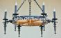 1591-6 Rustic Wooden Style Wheel Chandelier