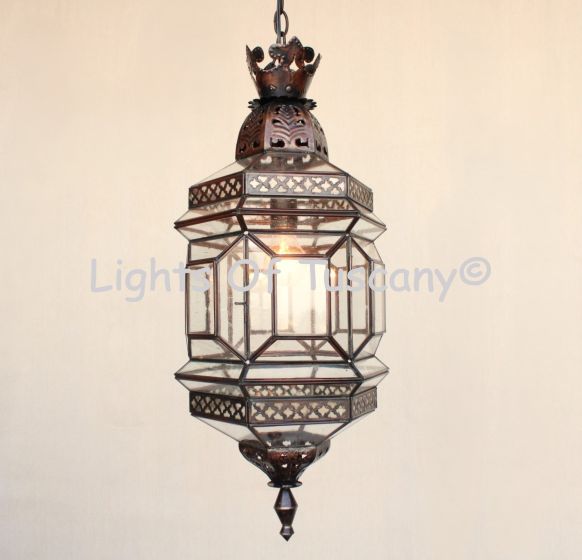 3050-1 Moorish Style Iron Indoor copper Lantern