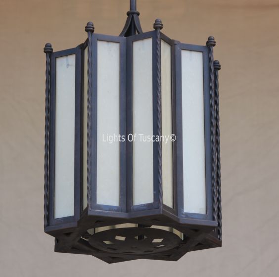 pendant-lighting-hanging-Hand-Forged Wrought Iron/ Contemporary lantern