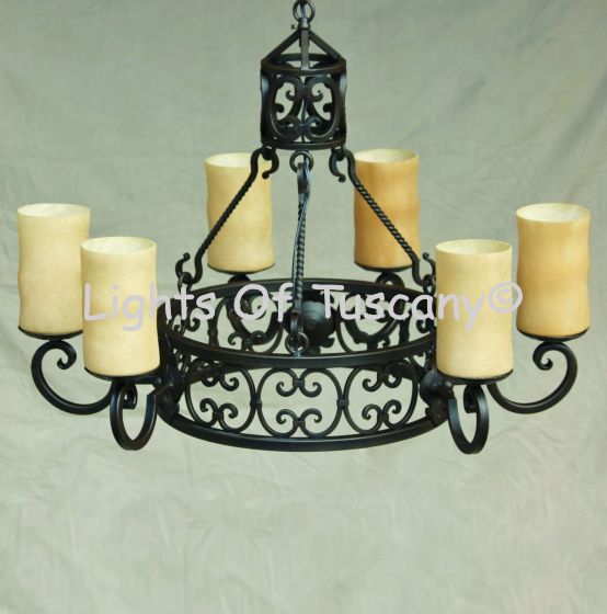 Tuscan Chandelier -hanging-Hand-Forged Wrought Iron