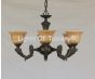 4205-6 Genuine Spanish Cast Brass Chandelier with Stone Shades