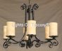 1350-6 Tuscan-Gothic-Medieval Chandelier-Hand Forged-Wrought Iron