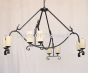 1037-8GLS Rustic Style Wrought Iron Chandelier
